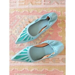 John Fluevog Imagine Ballet Flats in Aqua US 10
